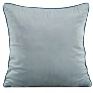 Poszewka na poduszkę 60x60 cm welwetowa kolor szałwiowy o delikatnym połysku z ozdobną lamówką GAJA 2