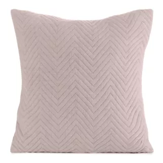 Poszewka na poduszkę 45x45 cm o strukturze lnu pikowana metodą hot press w wzór jodełki różowa LEN Eurofirany Premium