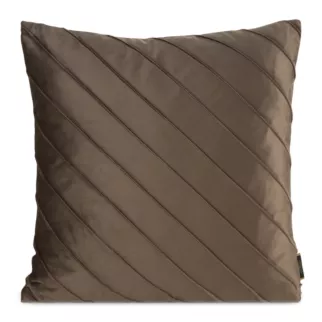 Poszewka na poduszkę 45x45 cm welwetowa jasnobrązowa z geometrycznym przeszywanym wzorem NALA Eurofirany Premium