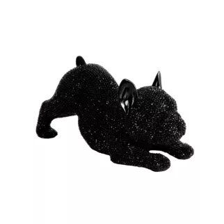 Figurka czarna pies o drobnym strukturalnym wzorze 19x8x9 cm  ELDO