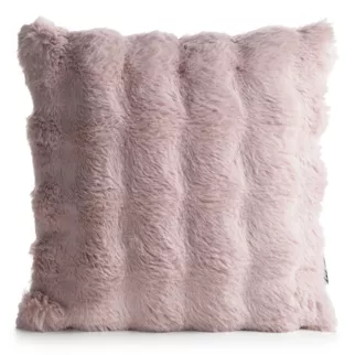 Poszewka na poduszkę 45x45 cm z futerka kolor pudrowy zdobiona efektem 3D LILY