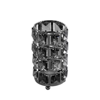 Świecznik HANA 3 z metalu szkła i kryształków w stylu glamour