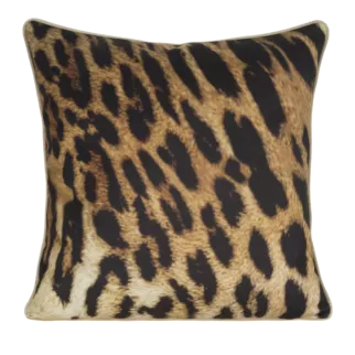 Poszewka na poduszkę 60x60 cm welwetowa czarno, brązowa z designerskim nadrukiem i wypustką na brzegach EVA 15 A Eva Minge