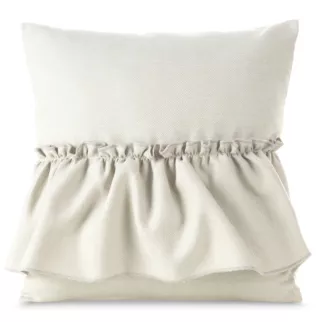 Poszewka na poduszkę 40x40 cm kolor naturalny z falbaną z tkaniny o płóciennym splocie LENA