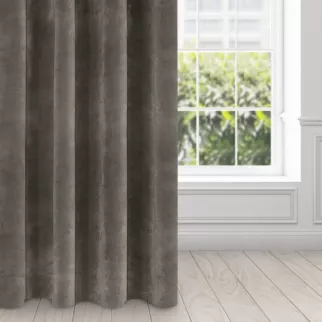 Zasłona grafitowa z ekskluzywnego aksamitnego welwetu 290 g/m2 140x250 cm 10 szt. przelotek -RIA - Diva Line