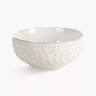 Misa ceramiczna dekoracyjna kremowa z ozdobnym wzorem 21x9 cm VENUS - kolekcja FOREST SUMMER