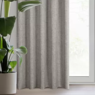 Zasłona ciemnobeżowa w stylu eko 140x270 cm taśma - JULA2