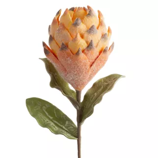 Kwiat sztuczny karczoch pomarańczowy z plastycznej pianki foamiran 67 cm