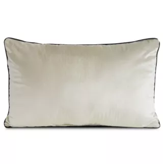 Poduszka 30 x 50 cm welwetowa beżowa z kontrastującą lamówką GAJA 3