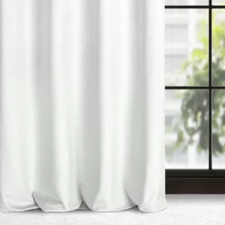 Zasłona biała z wytłaczanego welwetu 140x250 cm przelotka - ELIZA