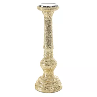 Świecznik dekoracyjny MELIA ze szkła artystycznego z efektem popękanego szła
