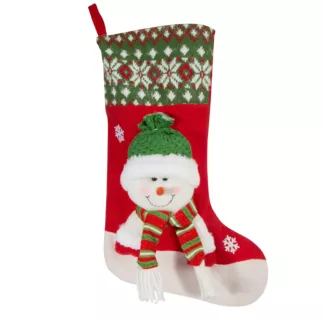 Skarpeta świąteczna SNOW z trójwymiarową aplikacją z bałwankiem