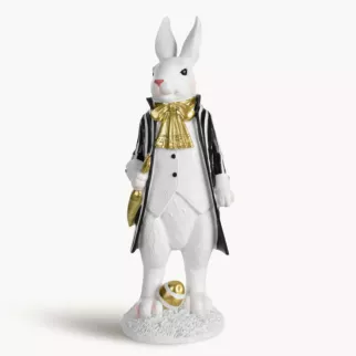 Wielkanocna figurka zajączka ze złotymi akcentami