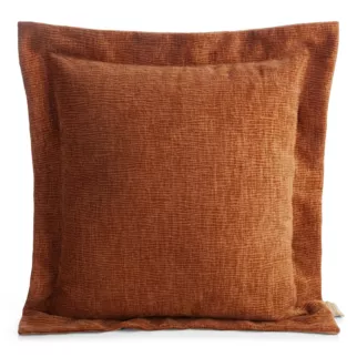 Poszewka na poduszkę  55x55 cm z szenilowej tkaniny ceglasta o widocznym ozdobnym splocie Eva Minge Elegante