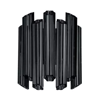 Kinkiet - lampa ścienna do pokoju grafitowa DANA z szklanymi zawieszkami z dymionego szkła