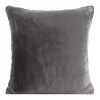 Poszewka na poduszkę 45x45 cm stalowa z miękkiej futrzanej tkaniny NINA