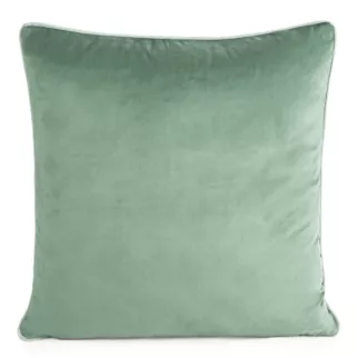 Poszewka na poduszkę 60x60 cm welwetowa kolor ciemnomiętowy o delikatnym połysku z ozdobną lamówką GAJA 2