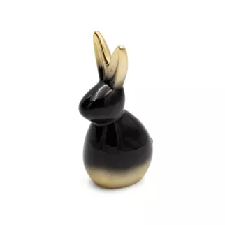 Figurka dekoracyjna ZAJĄCZEK w złoto-czarnej kolorystyce
