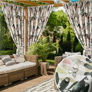 Zasłona biało, stalowa z wodoodpornej tkaniny idealna do ogrodu i na taras 155x200 cm tunel - GARDEN 2