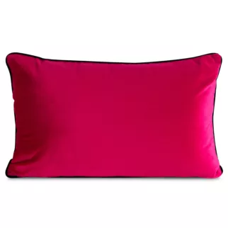 Poduszka 30 x 50 cm welwetowa amarantowa z kontrastującą lamówką GAJA 3