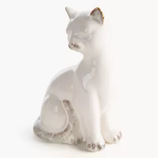 Figurka dekoracyjna kot kremowa 12x9x20 cm AVANI