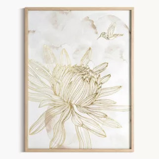 Obraz nadruk na płótnie z dodatkiem ręcznie malowanych złotych akcentów