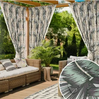 Zasłona beżowo, zielona z wodoodpornej tkaniny idealna do ogrodu i na taras 155x200 cm tunel - GARDEN