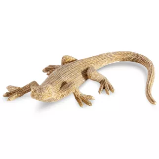 Jaszczurka - figurka dekoracyjna ELDO 2 o drobnym strukturalnym wzorze, złota