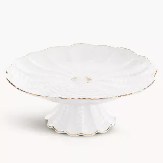 Patera ceramiczna dekoracyjna kremowo-złota średnica 28x11 cm GAIA