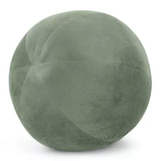 Poduszka dekoracyjna w formie kuli średnica 24 cm welwetowa oliwkowa GAJA