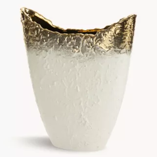 Wazon dekoracyjny SERIN w cieniowanej kolorystyce biało złotej