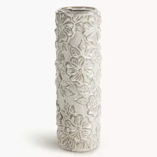 Wazon ceramiczny NAIRA z wytłaczanym wzorem kwiatów