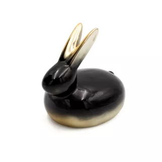 Figurka dekoracyjna ZAJĄCZEK w złoto-czarnej kolorystyce