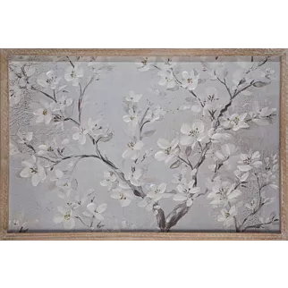 Obraz KWIAT WIŚNI ręcznie malowany oprawiony w drewnianą ramę