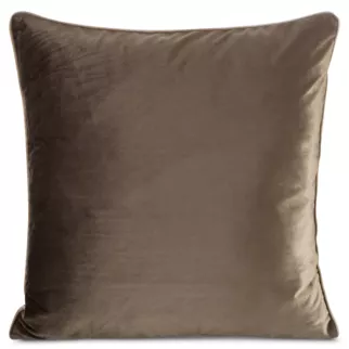Poszewka na poduszkę 60x60 cm welwetowa, ciemnobrązowa o delikatnym połysku z ozdobną lamówką GAJA 2