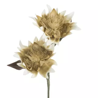 Kwiat sztuczny oliwkowo, kremowy z plastycznej pianki foamiran 76 cm