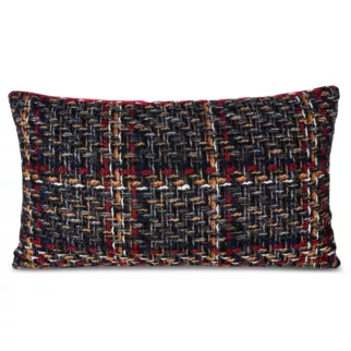 Poszewka na poduszkę 30x50 cm z tkaniny z ozdobnym splotem grafitowa