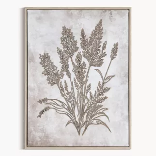 Obraz beżowo, brązowy nadruk na płótnie z motywem roślinnym 45x60 cm