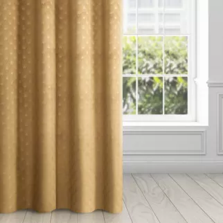 Zasłona musztardowa z wytłaczanego welwetu 140x250 cm przelotka - JULIA