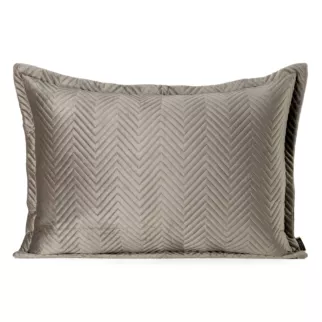 Poszewka na poduszkę 50x70 cm welwetowa, brązowa pikowana w jodełkę metodą hot press SOFIA Eurofirany Premium