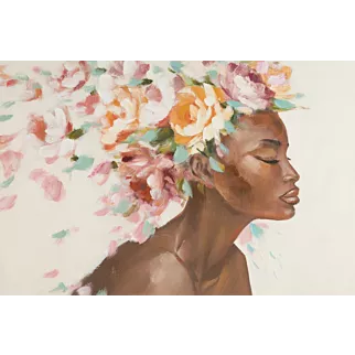 Obraz DREAMS 2 ręcznie malowany na płótnie kobieta z kwiatami na głowie