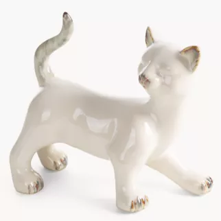 Figurka dekoracyjna kot kremowa 20x10x18 cm AVANI