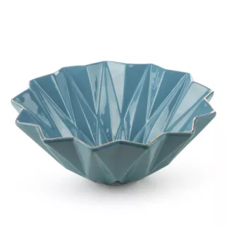 Patera ceramiczna ALANI z geometrycznymi wytłoczeniami