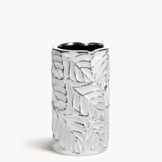 Wazon ceramiczny MIRIAM z tłoczonym wzorem liści