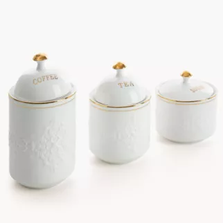 Komplet 3 szt. pojemników z złotymi akcentami OLIVIA - kolekcja AMAROSA