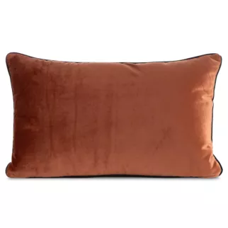 Poduszka 30 x 50 cm welwetowa ceglasta z kontrastującą lamówką GAJA 3
