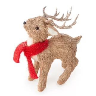 Figurka świąteczna uroczy JELEŃ w szaliku