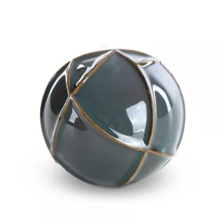 Kula ceramiczna turkusowo-zielona z wypukłym wzorem średnica 10x9 cm TEO