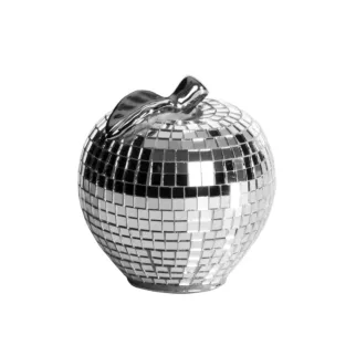 Jabłko - srebrna  figurka ceramiczna dekorowana szkiełkami w stylu glamour