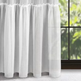 Firana biała z etaminy z jedną falbaną 140x270 cm taśma LENA 1